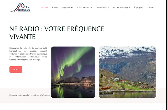 Forhåndsvisning av forsiden til nfradio.fr