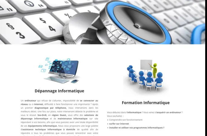 Forhåndsvisning av forsiden til sos-ordi.fr